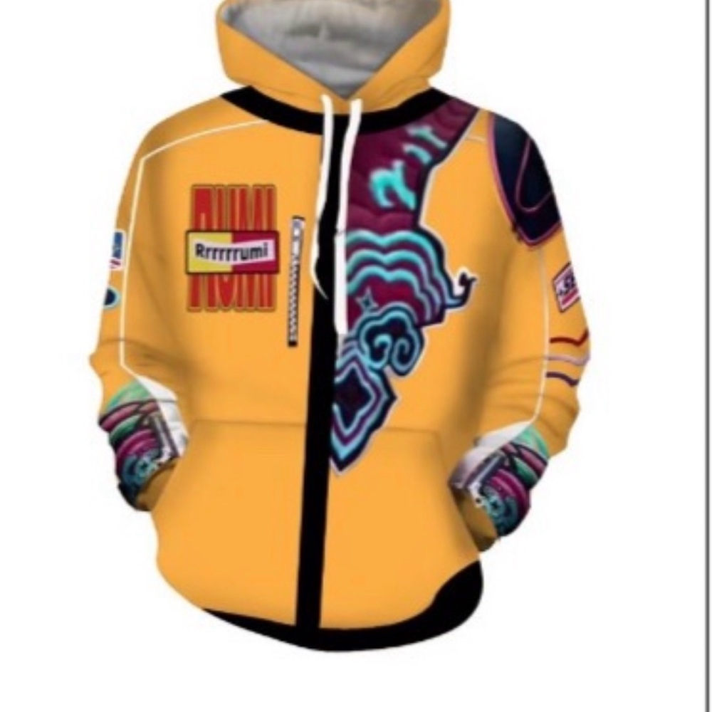 Colorful Graphic Hoodie Rumi size 9-12 yrs old kids Free Liptint